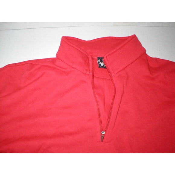 NWT $149 Spyder Mens Training New Shirt L Red Run Ski Zipper Neck Logo Walk Gym - Picture 2 of 4